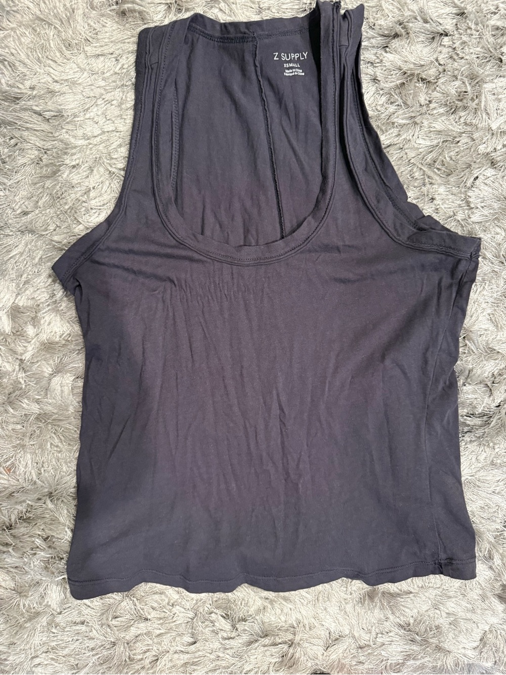 Z Supply Women's Scoop Neck Navy Tank Top